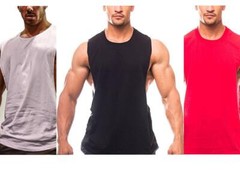 Men’s Cotton Bodybuilding Gym Tank Tops Workout Stringer Sleeveless Shirts Vest