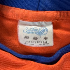 Vintage Sea Trek Royal Caribbean Tshirt Puffy Words Neon Orange One Size Fit All