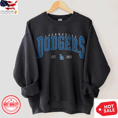Los Angeles Dodgers Vintage Sweatshirt – Retro Baseball Crewneck, Casual Cotton