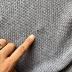 Vintage 2000s NJC Distressed Faded Gray Boxy Indie Thermal