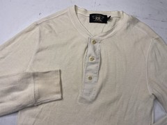 RRL Double RL Ralph Lauren Henley Shirt Men’s Small Cream Off-white Long Sleeve