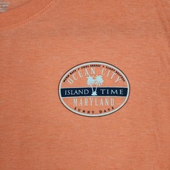 Ocean City Shirt Mens Large Orange Island Time Maryland Graphic Logo Beach Tee