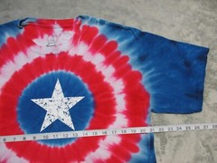 Vintage Marvel Captain America Shirt Mens Large Red Blue Super Hero Tie Dye AOP
