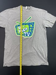 D-Rich TV Television Retro T-Shirt Mens Medium Next Level Graphic Print Gray