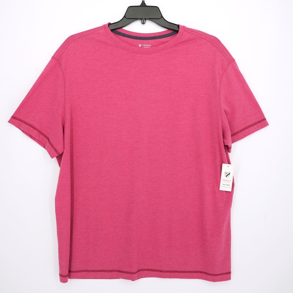 Cremieux Men’s Short-Sleeve Shirt Loungewear XLT Tall Man Berry Red Solid NWT