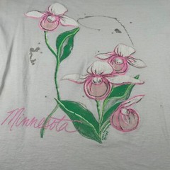 Vintage Minnesota Shirt Adult Large White Single Stitch Flowers Mens 90s Painted