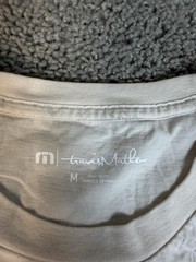 Travis Mathew Shirt Mens M Beige Marbled Crew Neck Cotton Regular Fit Tagless