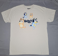 Bluey Shirt Mens Large Cartoon Graphic Crewneck Family Characters T-Shirt Tee