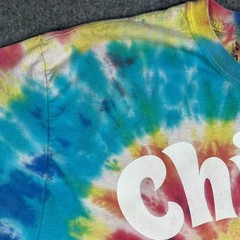 Tee Luv Mens Chillin Smiley Face Sun Tie Dye Graphic T-Shirt XL Multicolor