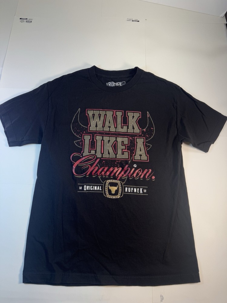 Original Rufnek Walk Like A Champion Chicago Bulls Shirt Men’s Size Large Black