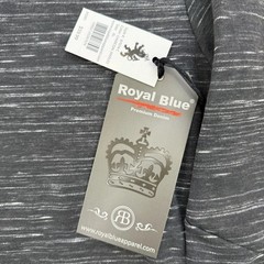Royal Blue Shirt Mens Long Sleeve T-Shirt Charcoal Marled Zippers Tee Large