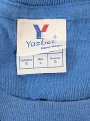 Yazbek Men’s Large Cotton Blue Island Vibes Embroidered Short Sleeve T-Shirt