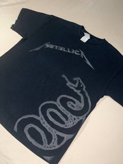 Y2K Metallica Snake Shirt Black Album Heavy Metal Band Tee Altered Hem Size M