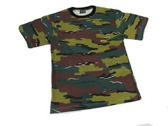 Miltec Belgian Jigsaw Camo Pattern T-Shirt Short Sleeve 100% Cotton