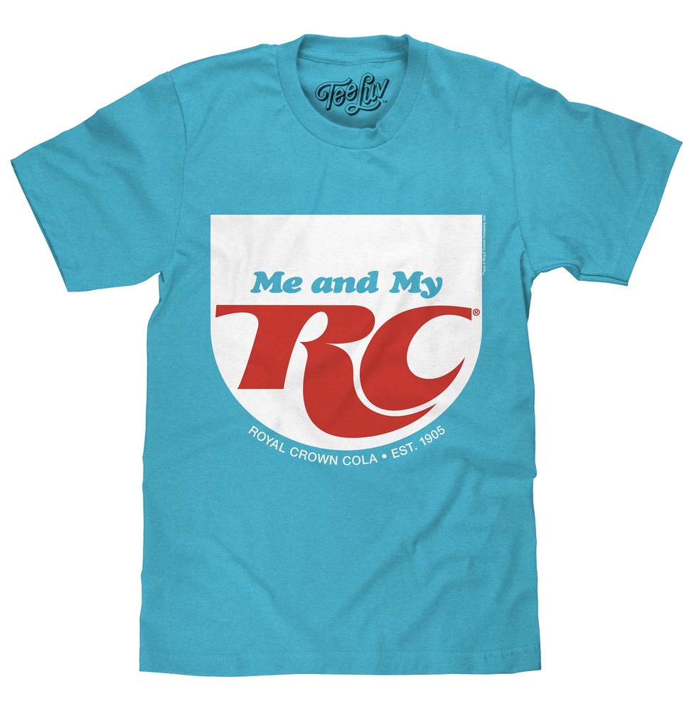 RC Cola Me and My RC Royal Crown Soda Mens T Shirt Aqua Blue