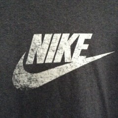 Nike Y2K Mens Dark Gray Straight Hem Short Sleeve Casual Graphic T Shirt Size L