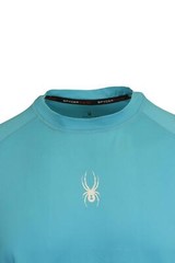 Spyder Men’s T-Shirt Aqua Blue UPF30+ Rash Guard L/S (S01A)