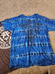 Two American Fighter Mens Large Blue And Brown Training T Shirt MMA Gym Workout