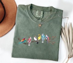 Colorful Birds On Branch Comfort Tee