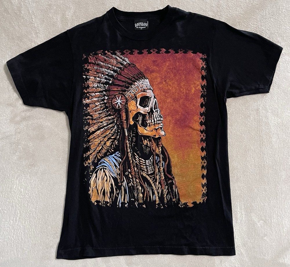 LowBrow Art Company T-Shirt Skull Indian Chief Spirit Of A Nation Size Med