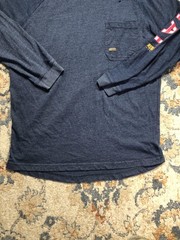 Ariat Rebar Shirt Mens Large Blue Long Sleeve Pocket Workwear Logo Tee Tagless
