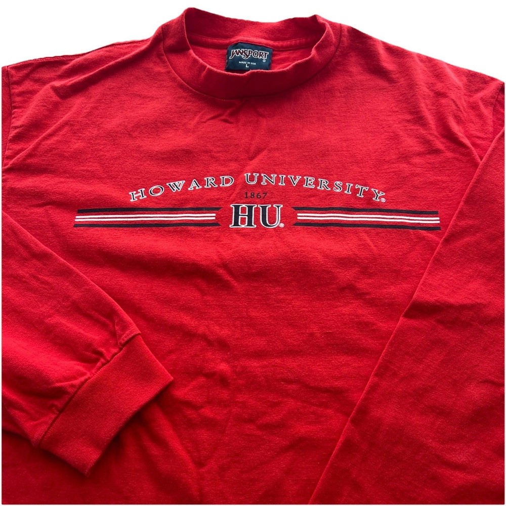 Vintage Jansport Men’s Large Howard University Red Long Sleeve Crewneck T-Shirt