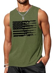 July 4 American Flag Shirts Men 250th Patriotic Independence Day Sleeveless T…