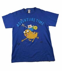 Y2K Adventure Time T Shirt S Cartoon Network Blue Delta Preowned Big Graphic