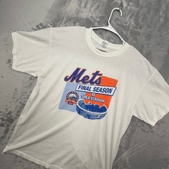 Mets Final Season Shea Stadium 2008 Anvil T-Shirt Mens XL White MLB Graphic