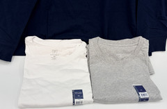 George Mens Long Sleeve Crew Neck Easy Care Causual T-shirts Cotton Lot of 3 3XL