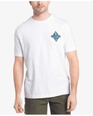 $90 G.H. Bass & Co Mens White Blue Logo Graphic Crew-Neck Short-Sleeve T-Shirt L