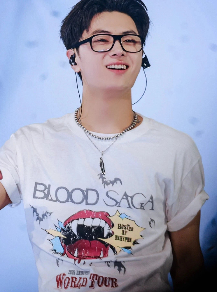 Enhypen World Tour 2026 T-Shirt, Blood Saga Merch reprint Tee ( 1 side)