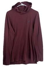 Adidas Men’s Small Dry Fit Maroon Striped Poly Cotton Blend L/S Hoodie T-shirt