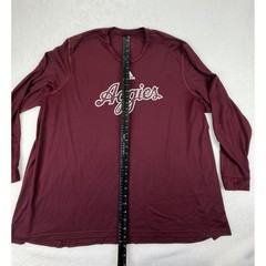 Adidas Mens Aggies Creator Tee Maroon Long Sleeve Performance Shirt 4XL NCAA