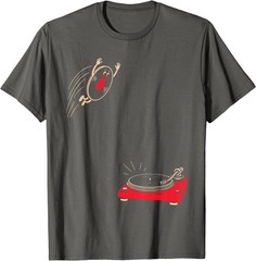 Record Flop | Funny Vinyl Jumping onto Turntable T-Shirt