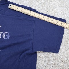 Gildan Mens Large Drinking Shirt Graphic Tee Navy (see photo for flaw)