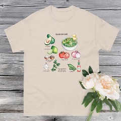 Watercolor Guacamole Recipe Comfort T-Shirt Foodie Avocado Gift