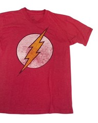 DC Comics The Flash Logo T Shirt Mens M Red Distressed Graphic Tee