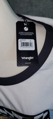 Wrangler Hot Wheels Men’s Ringer T-Shirt XL White/Black Racing Graphic Logo