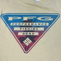 Columbia PFG Shirt Mens 2XL Yellow Performance Fishing Gear Short Sleeve Graphic