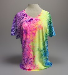 *New* 2XL – Sm Handmade Tie Dye, Rainbow White Cruncht Crinkle, Crew or V-Neck