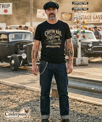Coffin Nail Customs Shirt Psychobilly Hot Rod Gearhead Kustom Kulture Tee XS-5XL