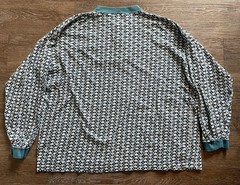 Vtg Monterey Sportswear Long Sleeve Shirt Mens Size Large Blue Geometric Pattern
