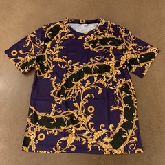 Men’s Size Large Plum Gold Printed Lightweight Short Sleeve Crew Neck Tee New