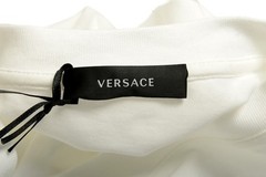 Versace Men’s White Logo Embellished Crewneck Short Sleeve T-Shirt US XL IT 54