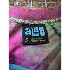 aLab Tie Dye Men’s Small Short Sleeve T-shirt Black & White Floral Print