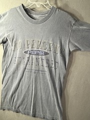 VTG 90s Pepsi 100 Percent Guaranteed Shirt Single Stitch No Size M/L Check Pics