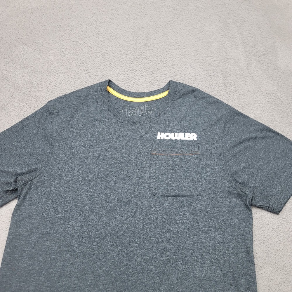 Howler Bros Mens T-Shirt M Dark Gray Trucha Pocket Creative Creatures Graphic