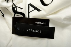 Versace Men’s White Logo Embellished Crewneck Short Sleeve T-Shirt US XL IT 54