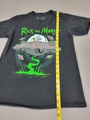 Rick and Morty T-Shirt Adult Swim Size Small Alien Ship Dump Graphic Black